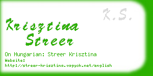 krisztina streer business card